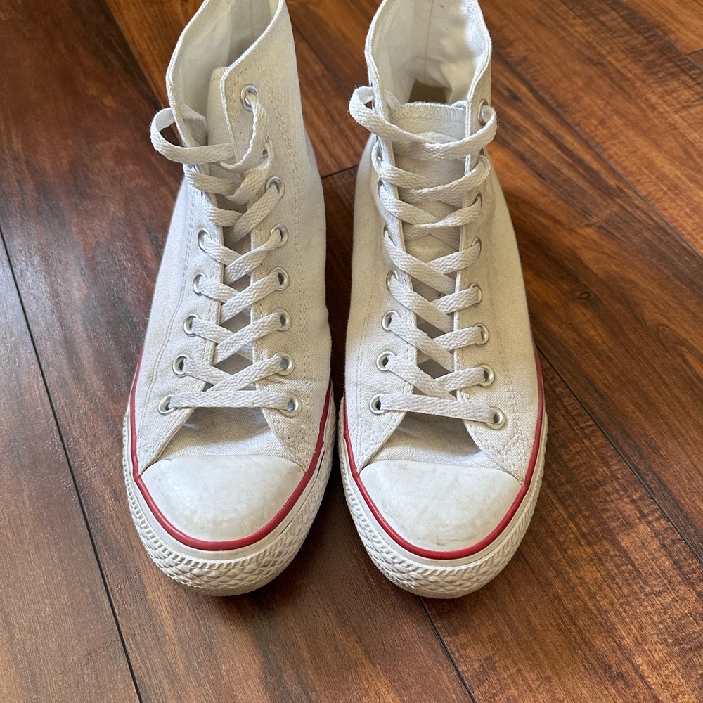 Unisex white high top converse